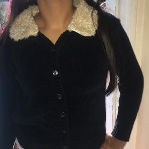 Velvet button up sweater 10/12